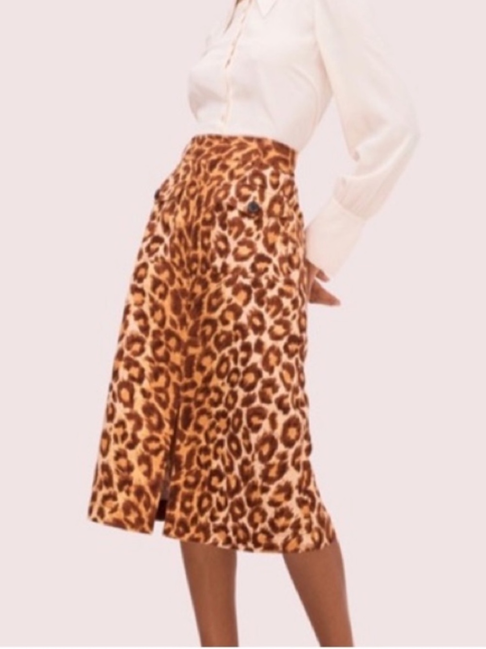 kate spade Leopard-Print Midi Skirt in Brown and Tan - NWOT
